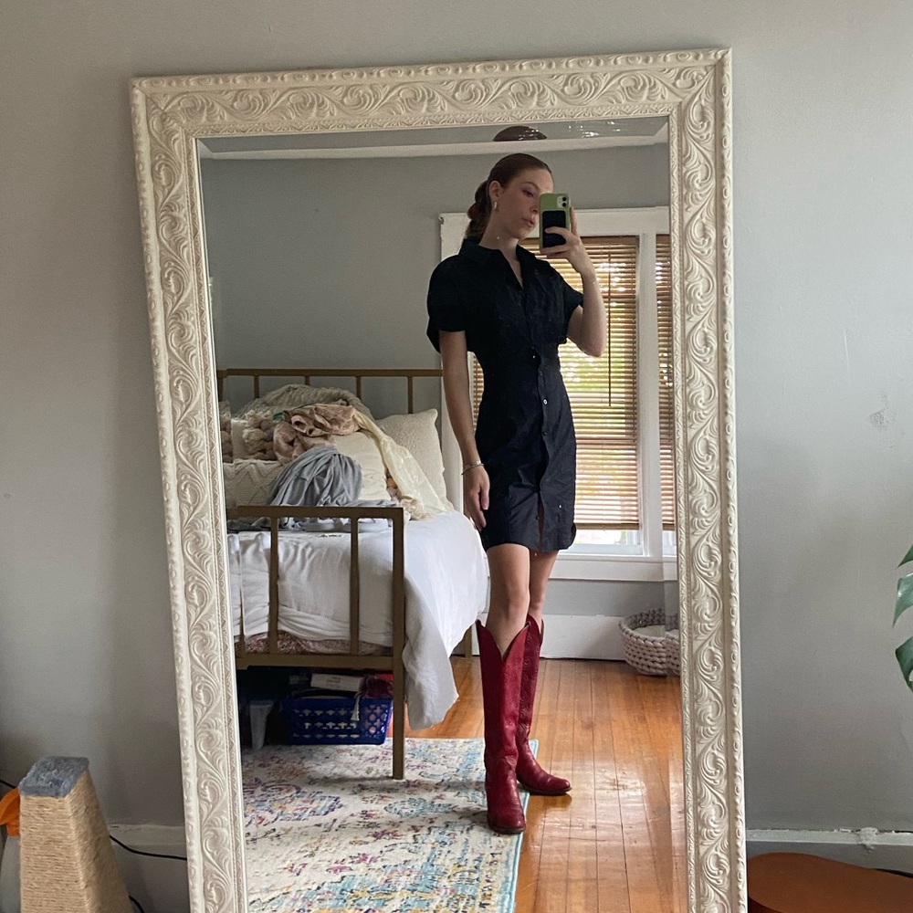 FRAME black button up dress